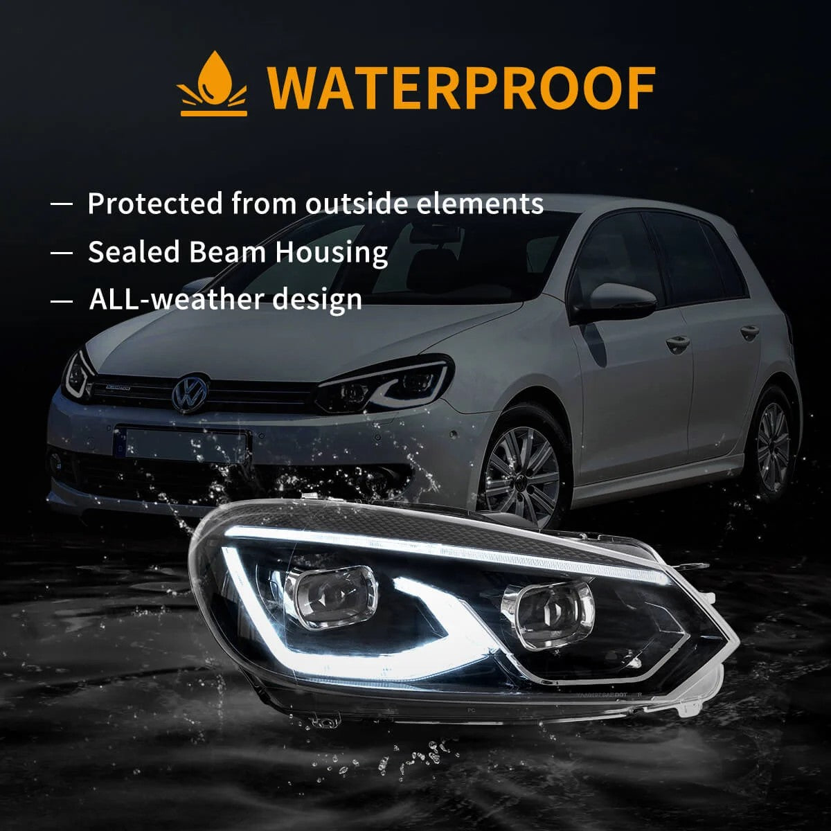 VLAND Golf 6 MK8-Style LED Headlights – Plug & Play