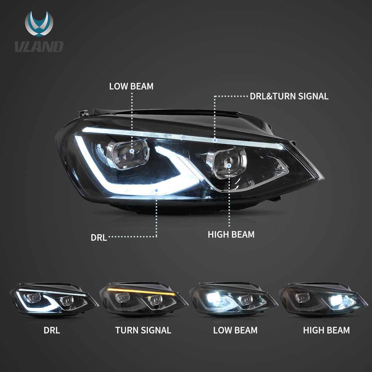 Golf 7 MK8-Style LED Headlights – Plug & Play
