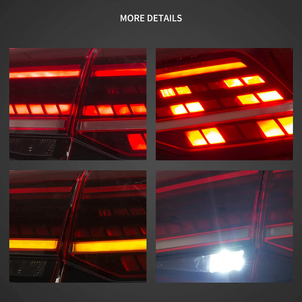 VLAND Golf 7 MK7.5-Style LED Taillights – Full Smoked – Plug & Play
