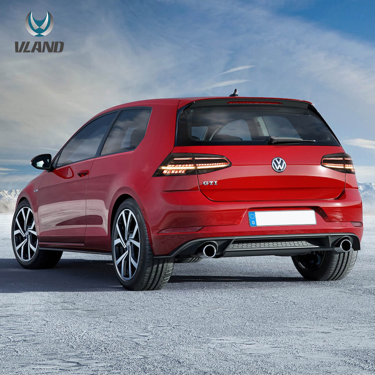 VLAND Golf 7 MK7.5-Style LED Taillights – Full Smoked – Plug & Play